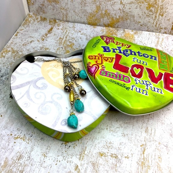 🎄🎄Brighton Turquoise  and Black Pearl Long Necklace with tin - Picture 7 of 7